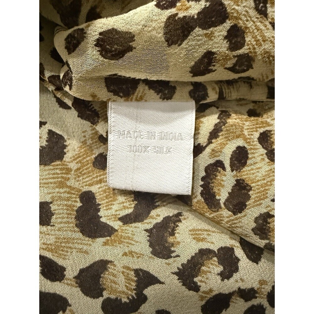 Elizabeth Hurley 100% Silk Beach Sheer Leopard Beaded Tunic Dress Cover Up - Picture 6 of 10